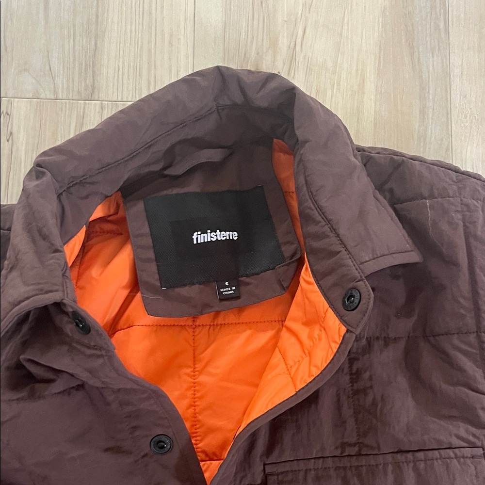 Men's Quilted Brown Shirt Jacket - Picture 3 of 5